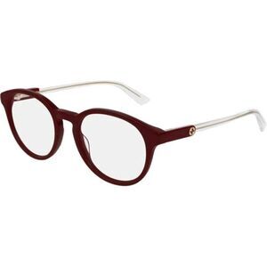 Gucci Burgundy Frame & Demo Lens Gg0485o 004 Women's Round Eyeglasses